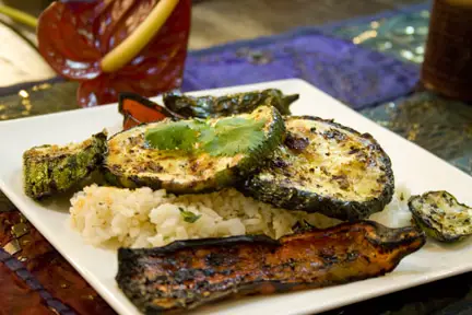 Grilled veggies over coconut rice