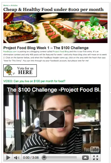 Vote For Us Now on Project Food Blog