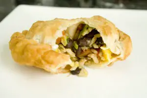 Fried Empanada filled with Gallo Pinto