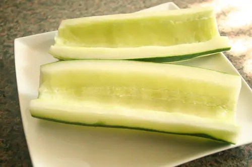 cucumbers in half without seeds