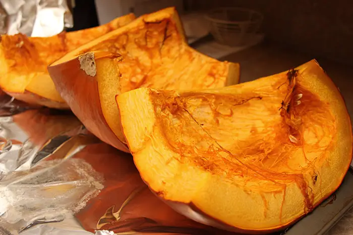 pumpkin slices after they are baked