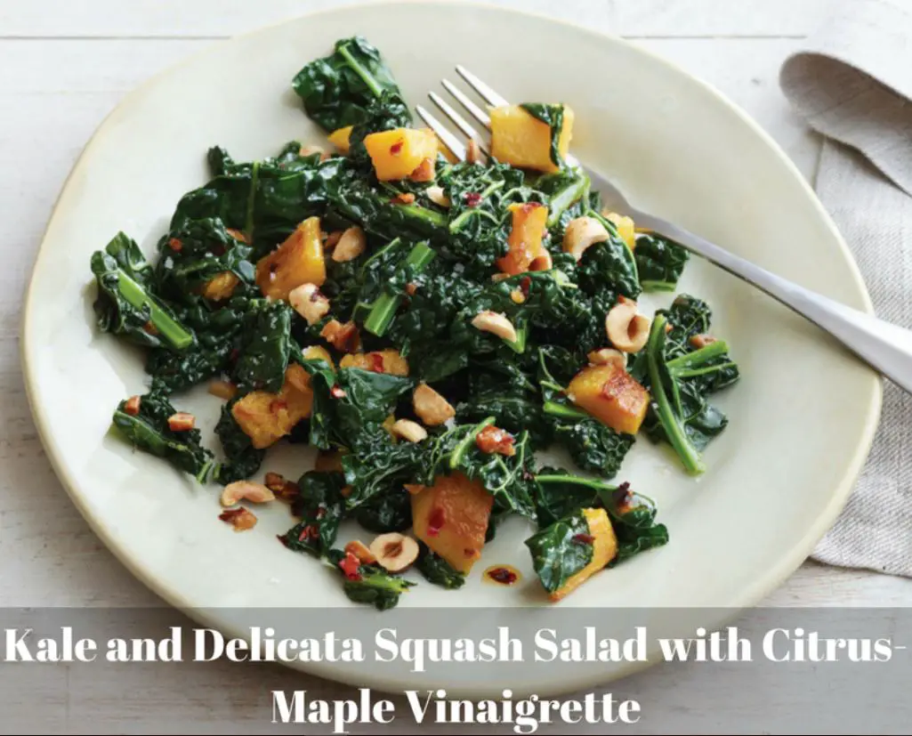 Kale and Baked Delicata Salad with Sweet Citrus Vinaigrette Recipe