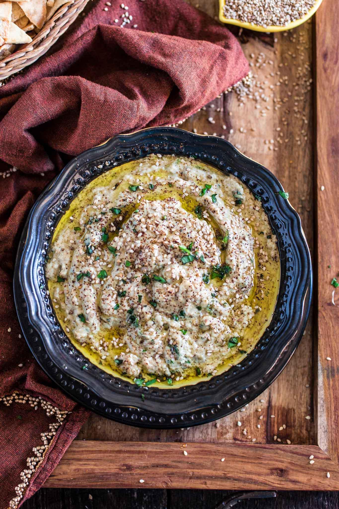 Delightful Lebanese Dish: Baba Ganoush with Pomegranate Seeds